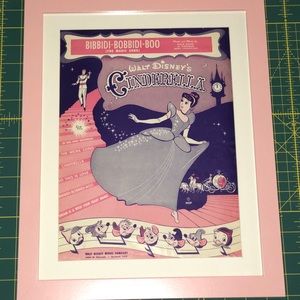 Framed & matted vintage music Disney’s Cinderella